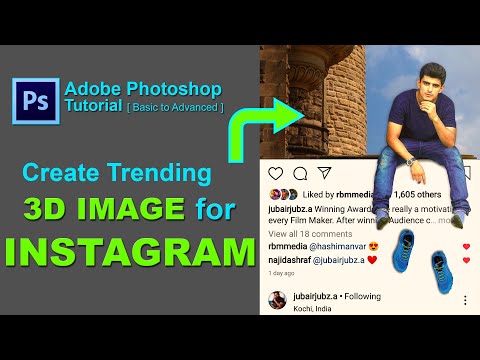 How to edit Instagram Photos in Photoshop | Create 3D Instagram photo Frame Effect & Pop Out 3D Pic