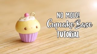NO MOLD Cupcake Base│Polymer Clay Tutorial (Updated)