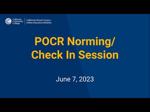 June 2023 POCR Norming Session