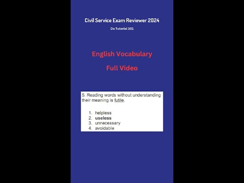Civil Service Exam Reviewer 2024 - English Vocabulary Full Video #civilservice #civilserviceexam