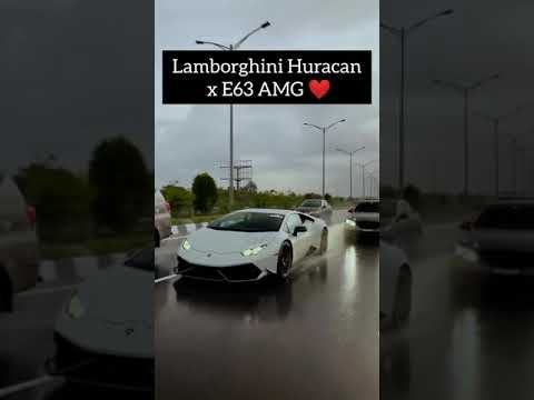Lamborghini Huracan x E63 AMG 🖤🔥 driving in rain #lamborghini #huracan #lp610  #rainyday #allblack