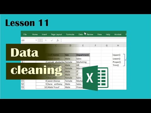 Data cleaning using Excel formulas – upper, lower, proper and trim function.