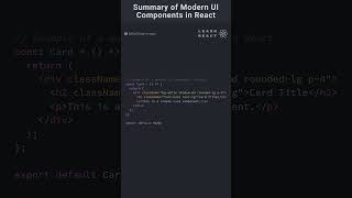Modern UI Components in React using ShadCN UI #coding #programming #frontend #shadcn #webdev #react