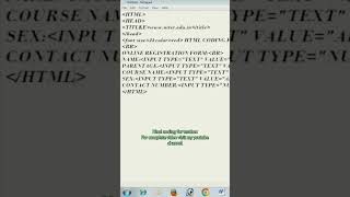 Html coding for textbox#htmlform #trending #viral #shorts #shortvideo #fact #computer #html #latest