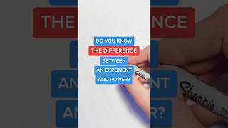 The DIFFERENCE Between an Exponent and Power #Shorts #algebra #math