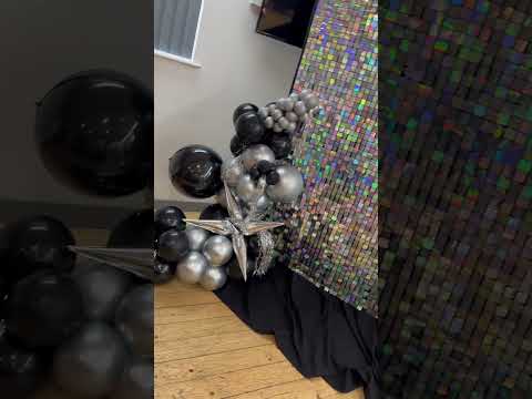 #hennight #black #bling #sequinwall #misstomrs #balloongarland #balloons #smallbusiness