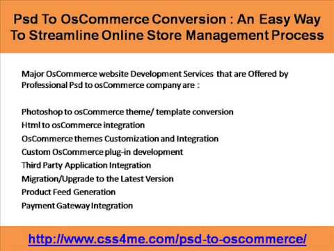 Psd To Oscommerce Conversion For Seamless Online Store Management