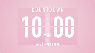10 Minute Countdown Timer 🌸 Flip Clock with Simple Beeps 🔔