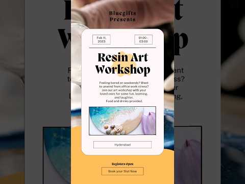 Resin art Workshop at Hyderabad - Comment for details #art #date #workshop #hyderabad