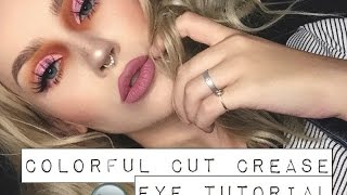 colorful cut crease eye makeup tutorial