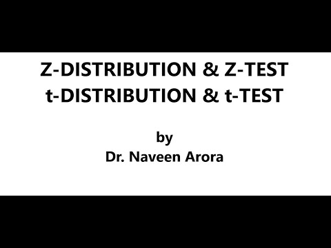 Z test and t test Dr Naveen Arora