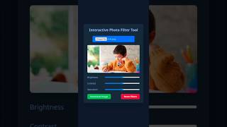 Simple Photo FIlter tool build with HTML JavaScript & TailwindCSS #coding #javascript #tailwindcss