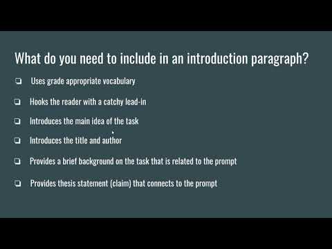 VIDEO:  how to write an INTRODUCTION paragraph