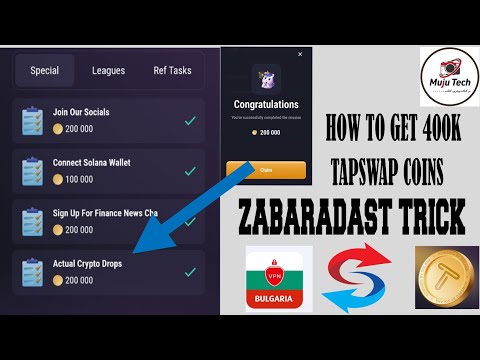 TAPSWAP FREE 400K COIN TRICK| DAILY NEW TRICKS| MISSION Update |TAPSWAP New Update