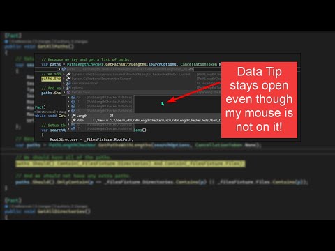 Visual Studio - Keep data tips open until you click away when debugging