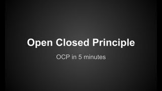 SOLID - OCP - Open Closed Principle in 5 minutes
