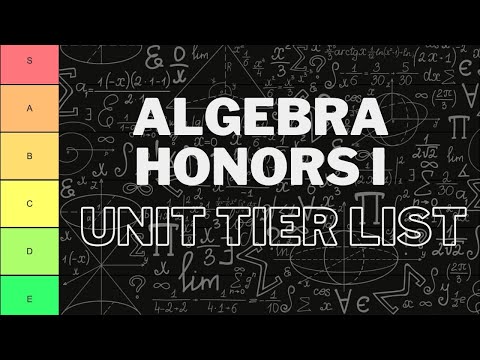 Honors Algebra I Unit Tierlist in 1 Minute