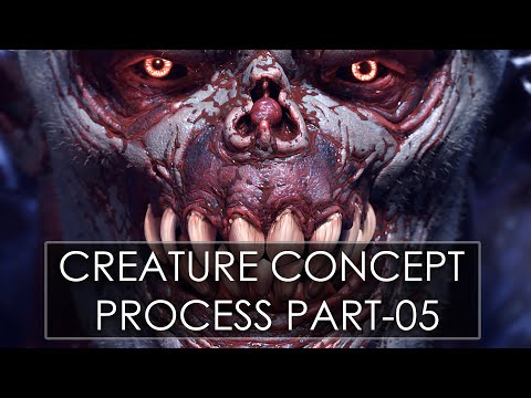 Creature concept Process Part05 (Adding Detail to the Head)