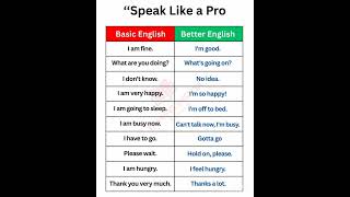 Basic Vs better English......