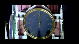 Peal of the bells of Spasskaya Tower's chiming clock in Moscow Kremlin