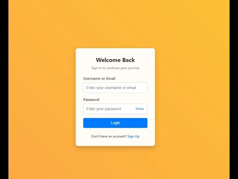 Login UI: Build a Responsive sleek simple modern Login Card HTML/CSS/JS