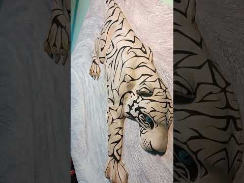 объемная картина, белый амурский тигр,