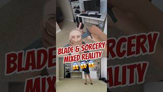 Wife playing Blade and Sorcery Mixed Reality on Quest 3! #vr #mixedreality #quest3 #bladeandsorcery