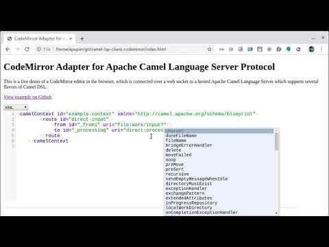 Apache Camel Language support in CodeMirror