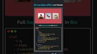Learn  How to Create a 3D Parallax Effect on Hover with CSS  #coding