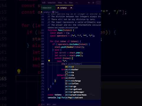 Evaluate Reverse Polish Notation #shorts #javascript #programming