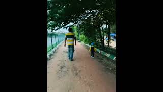 Evening walk ❤️ #nature #lake #eveningwalk  #fatherandson #shorts #ytshorts #viral