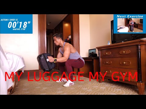 NO GYM? I TURNED YOUR SUITCASE INTO A GYM! 7 Exercises to Stay Fit on Vacation