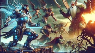 Future Tech Heroes vs. Ancient Myth Monsters