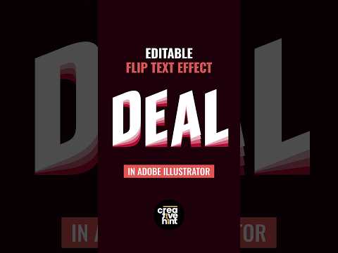 How to create flip text effect in Adobe Illustrator. #graphicdesign