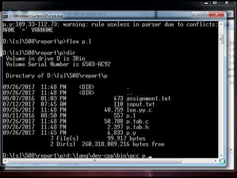 bison and flex interpreter test project
