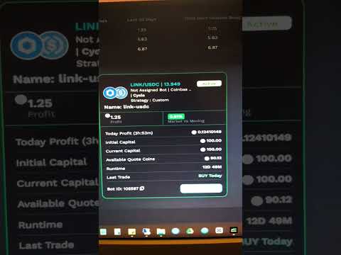 Linkusdc coinbase algo bot day 12, 1.25 ROI. Automated and passive.