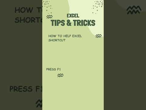 How to Help Excel shortcut