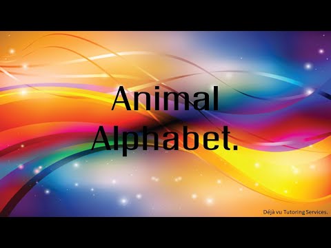 Deja Vu Tutoring Services. A, a to Z, z  Animal Funky Flashcards. Learning animals. Fun Flashcards.