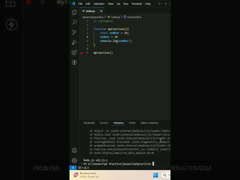 JS 4/30 Const keyword | Interview question difference between let, var & const #coding #javascript