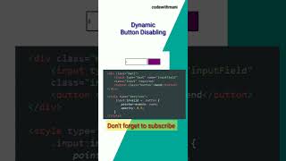 Dynamic button disable using html and CSS #html #css #shortsvideo #programming #webdevelopment