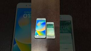 iPhone SE on iOS 10 vs iPhone 8 Plus on iOS 16 boot up test #shorts #iphonese #iphone8plus #ios