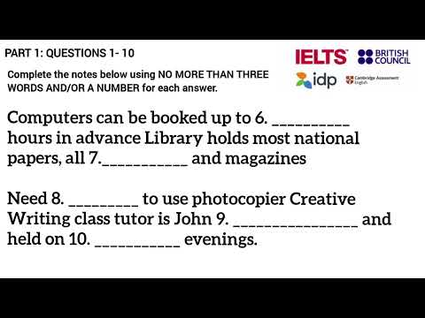 IELTS Listening Part 1 with Answers | achieve ielts | lelts  | Cambridge