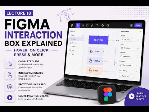 Figma Interaction Box Explained | Hover, On Click, Press & More (UI/UX Prototyping)