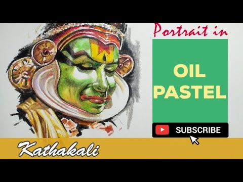 Draw a face with oil pastel
