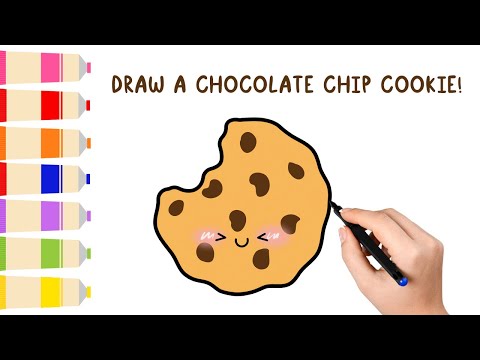 How to Draw a cute Cookie | How to Draw Videos for Kids | Step by Step Chocolate Chip Cookie Drawing