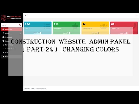 Construction Website Admin Panel ( Part-24 ) | Changing Colors