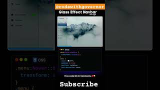 Navbar Glass effect | html | css | web3.0 ‎@CodewithGovernor   #coding #cssanimation
