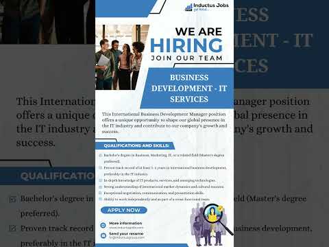 Inductus Jobs - Opening for Business Development - IT