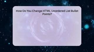 How Do You Change HTML Unordered List Bullet Points? - Simple HTML Studio