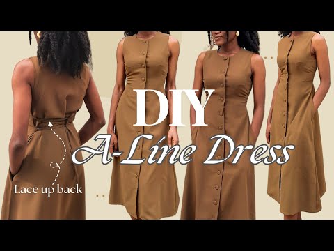 How to Sew a Sleeveless A-Line Dress with a Lace-Up Back | Step-by-Step Sewing Tutorial